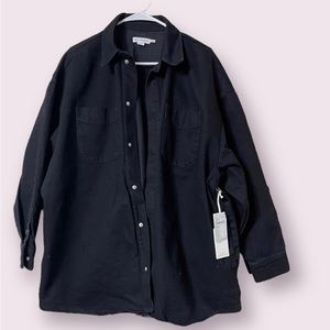 Good American Denim Shacket in Black